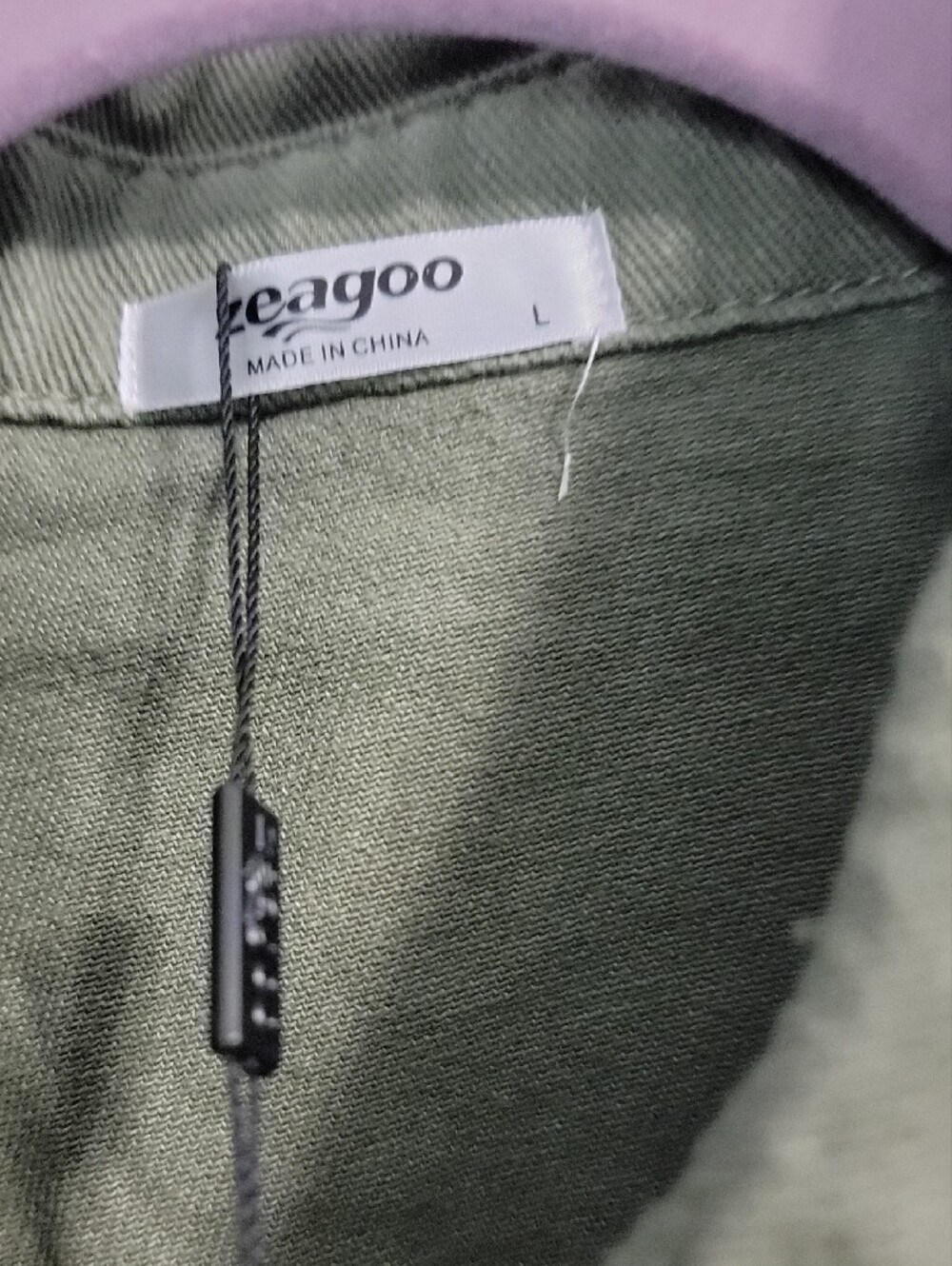 zeagoo Olive Green Button-Up Utility Shacket L - Picture 6 of 6
